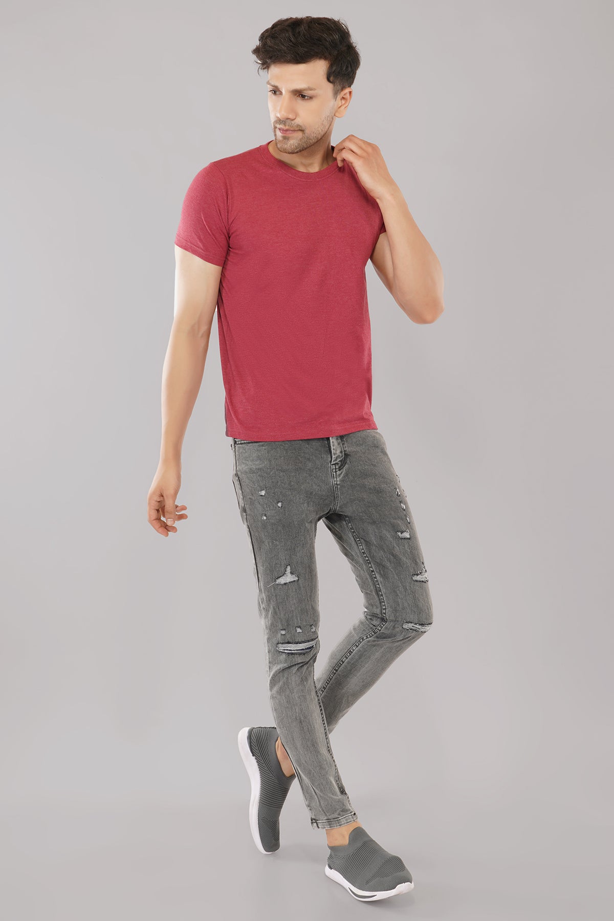 Ripped Skinny Light Grey Jeans