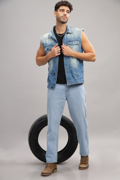 Plain Baggy Light Blue Jeans