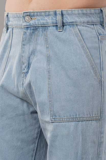 6 Pocket Cargo Light Blue Jeans