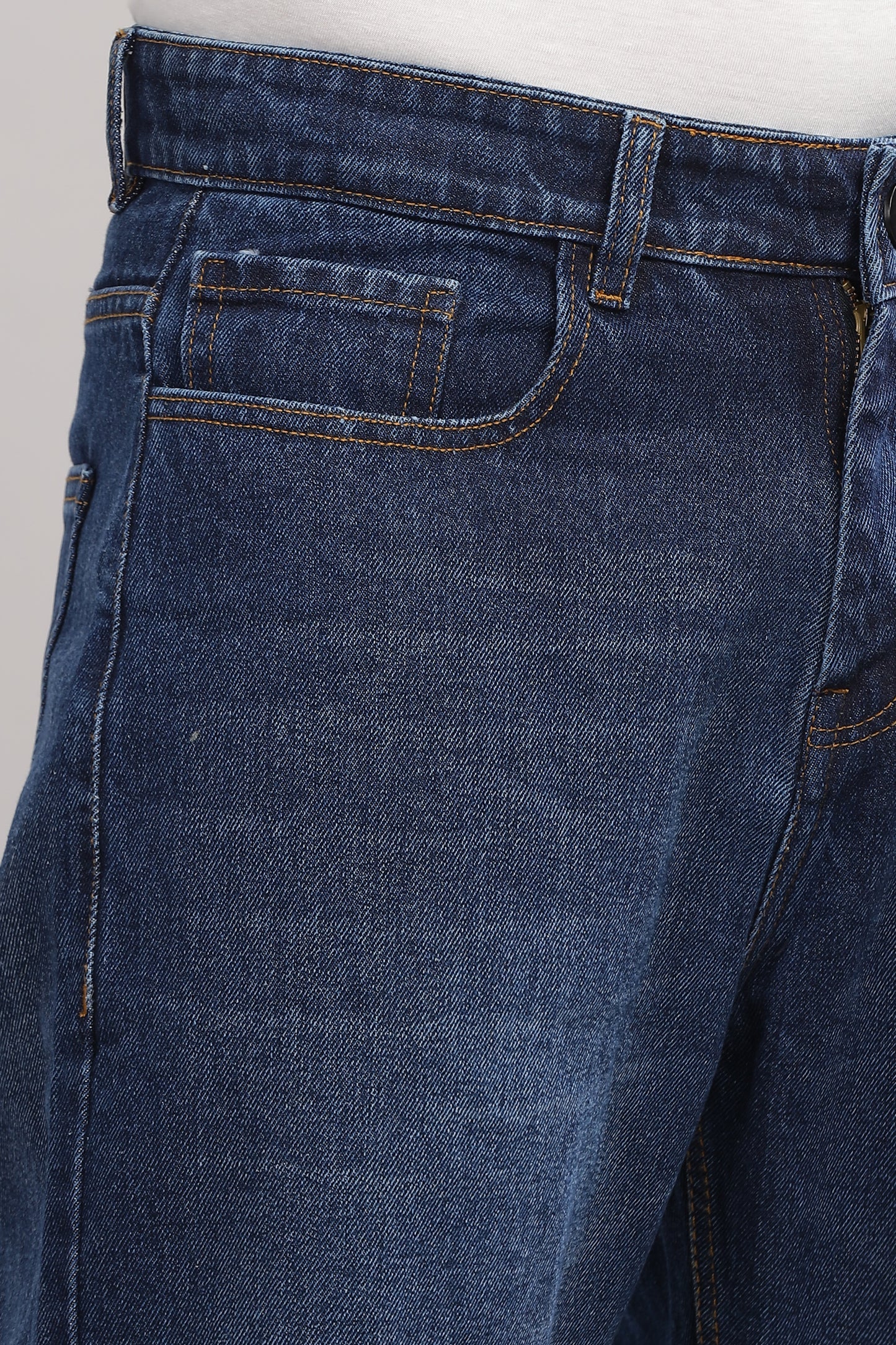 Plain Baggy Dark Blue Jeans