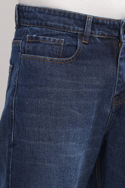 Plain Baggy Dark Blue Jeans