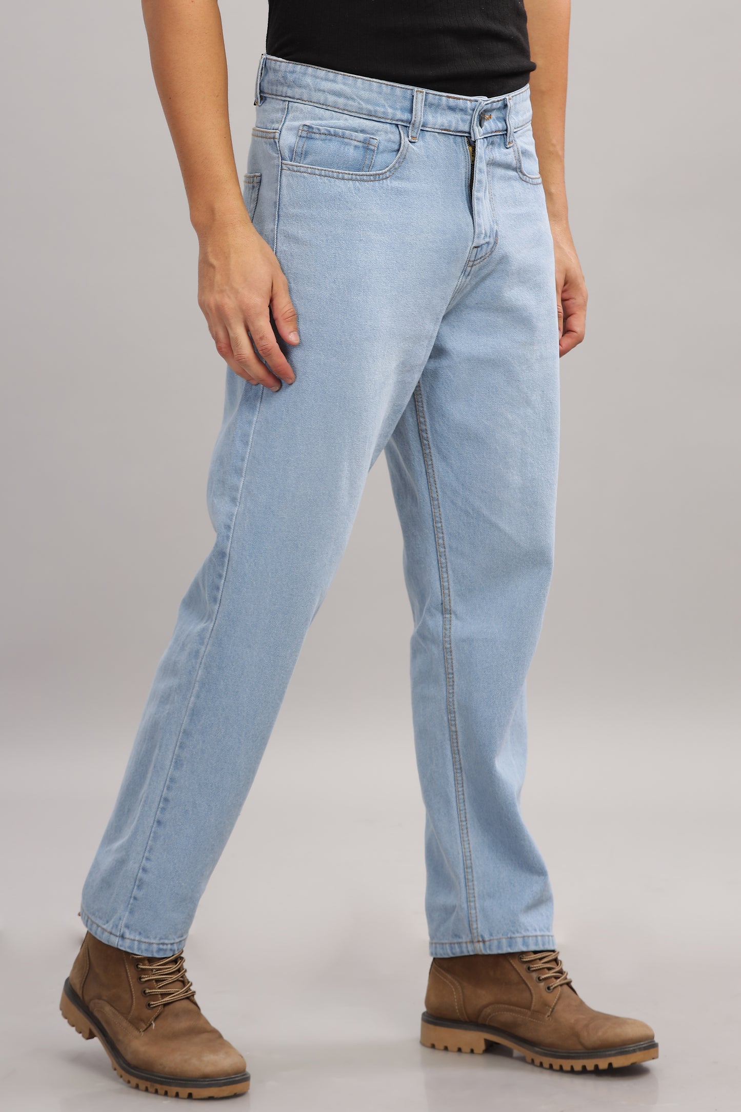 Plain Baggy Light Blue Jeans