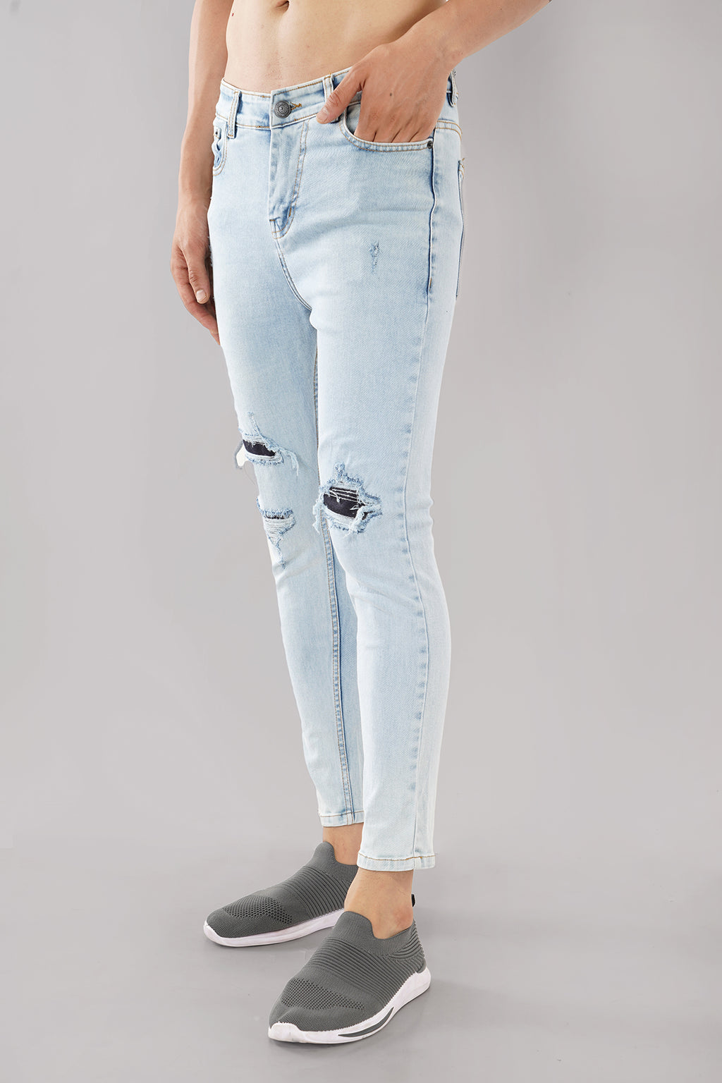 Ripped Skinny Light Blue Jeans