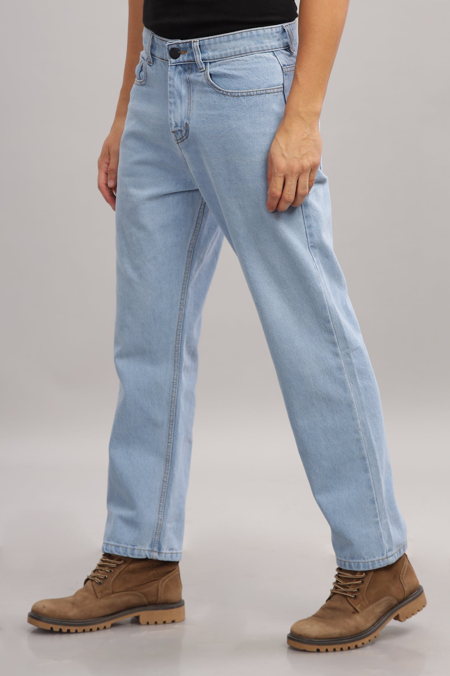 Plain Baggy Light Blue Jeans