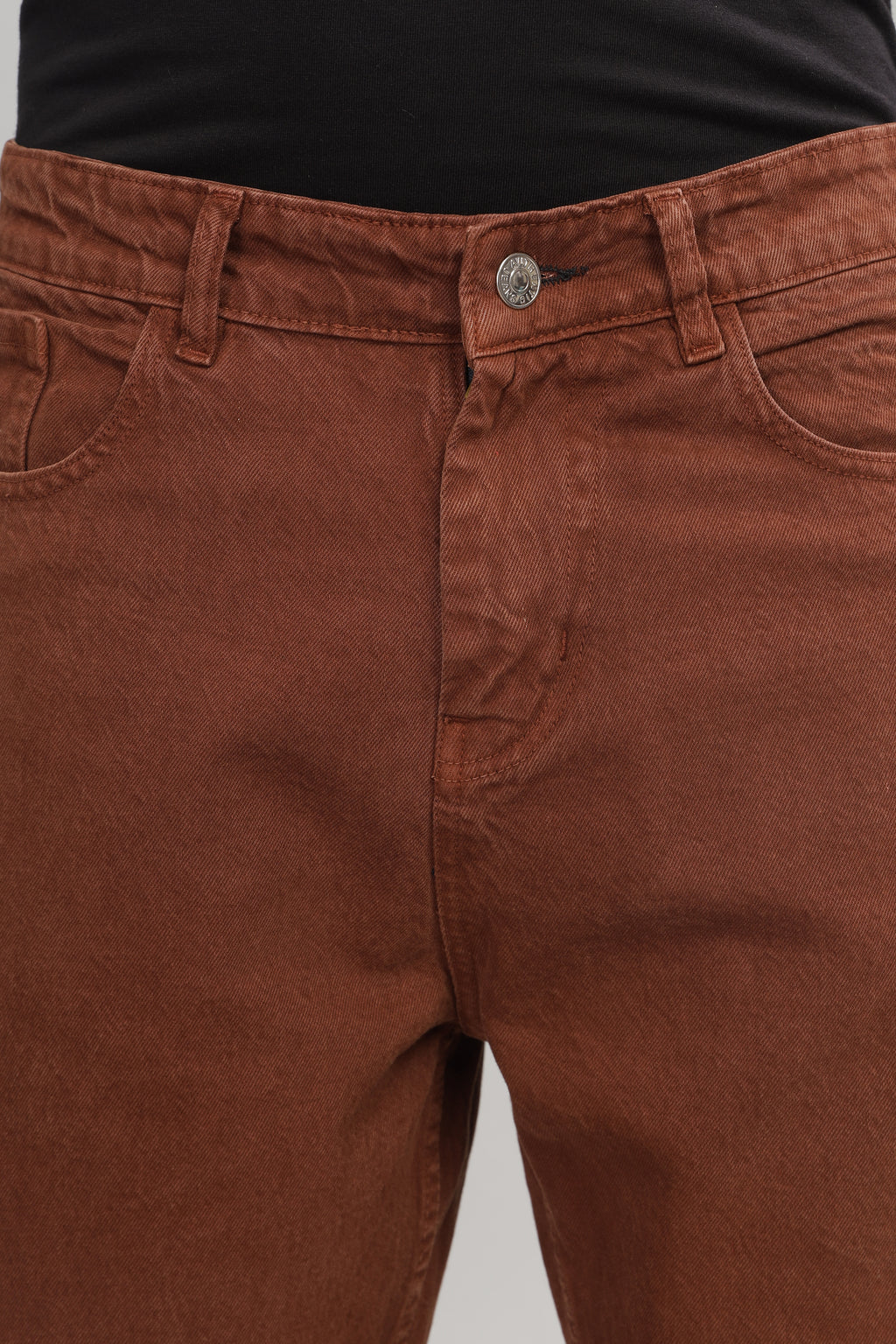Plain Baggy Brown Jeans