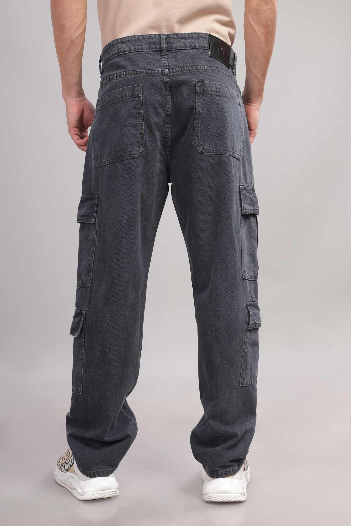 8 Pocket Cargo Denim | Baggy Fit Jeans | Dark Grey