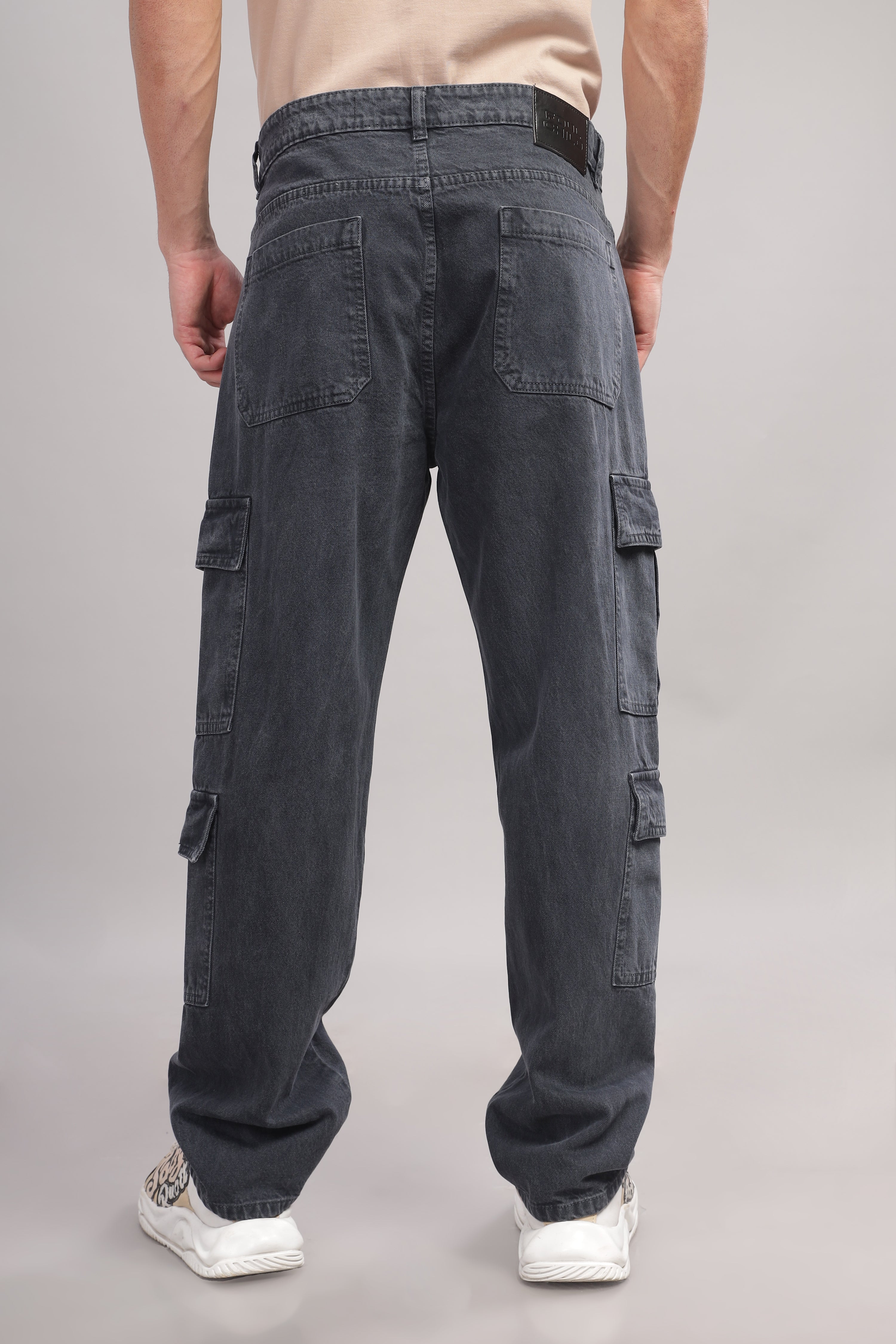 8 Pocket Cargo Denim | Baggy Fit Jeans | Dark Grey