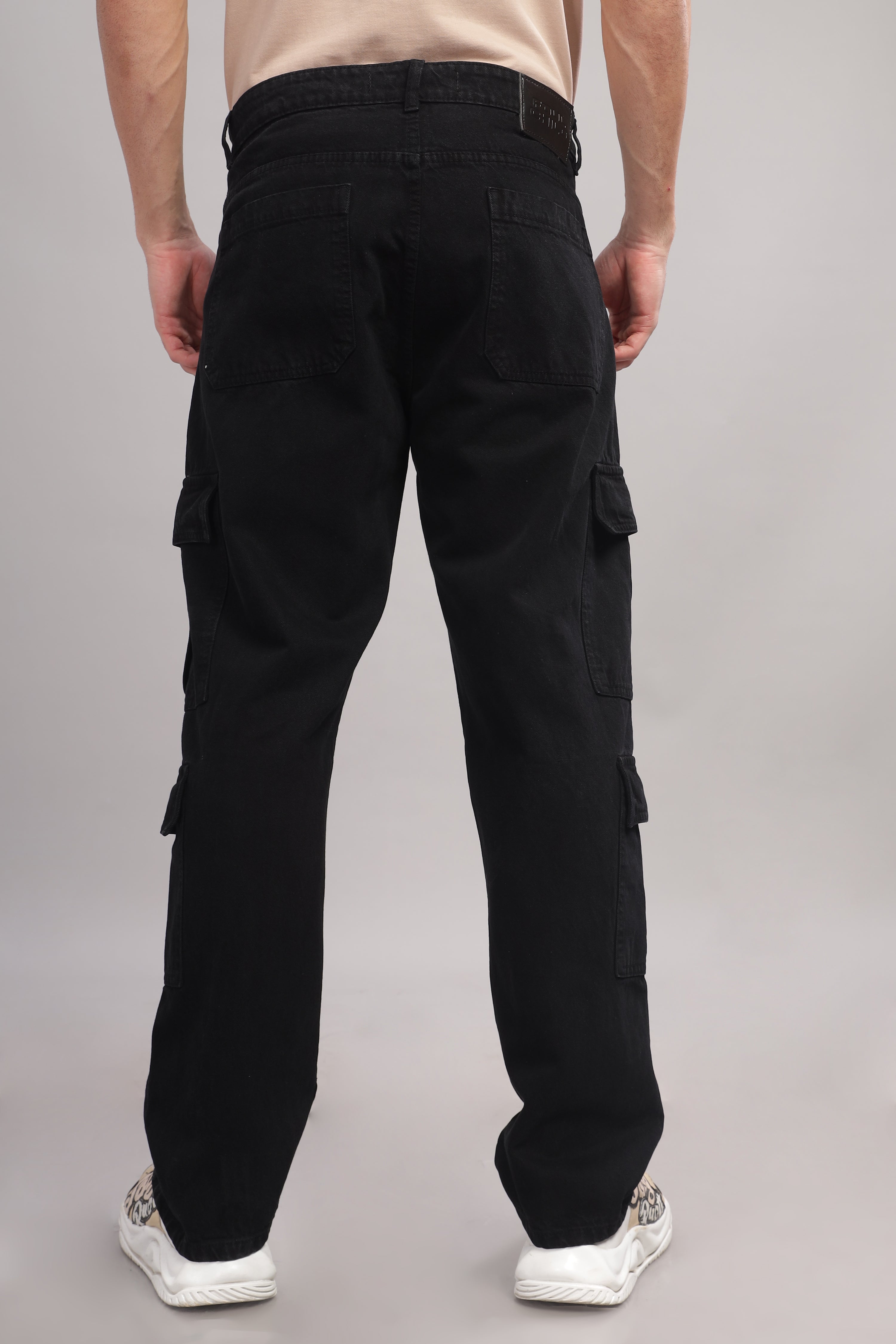 8 Pocket Cargo Denim | Baggy Fit Jeans | Black