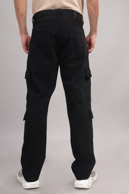 8 Pocket Cargo Denim | Baggy Fit Jeans | Black