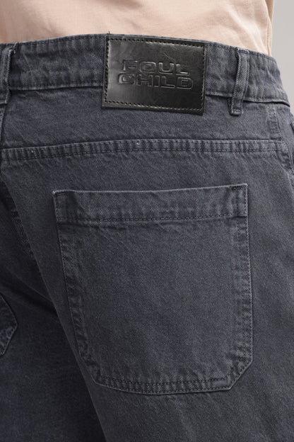 8 Pocket Cargo Denim | Baggy Fit Jeans | Dark Grey