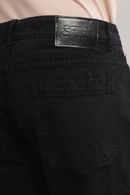 8 Pocket Cargo Denim | Baggy Fit Jeans | Black