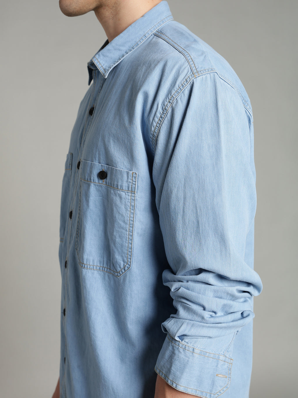 Denim Ice Blue Shirt | Relaxed Fit