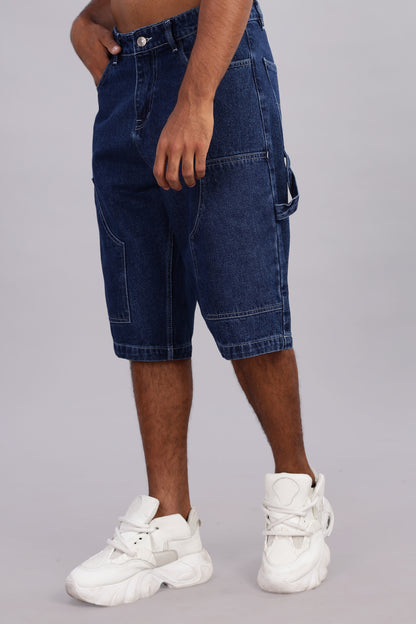 Foulchild Men's Dark Blue Baggy Carpenter Denim Jorts