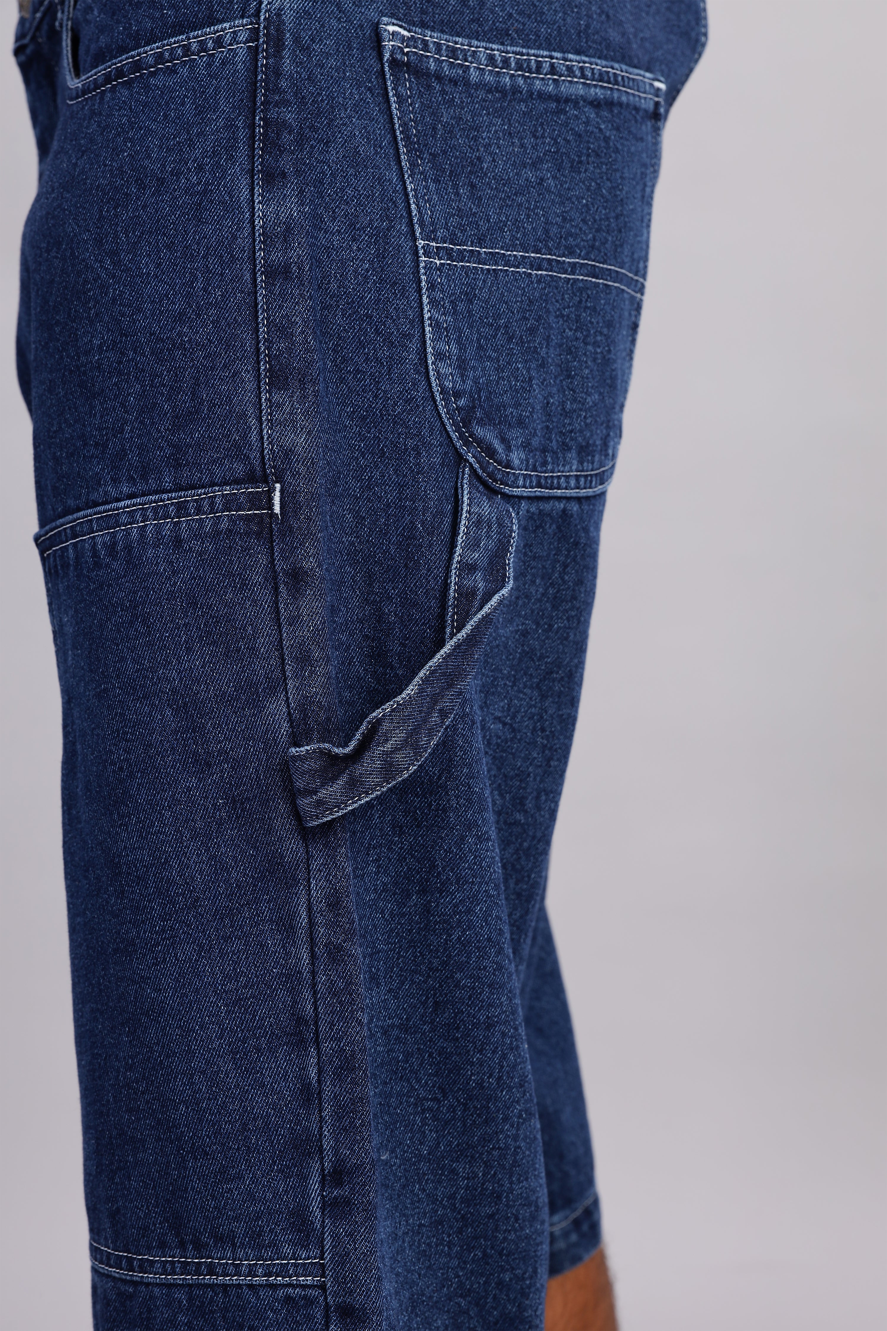 Foulchild Men's Dark Blue Baggy Carpenter Denim Jorts