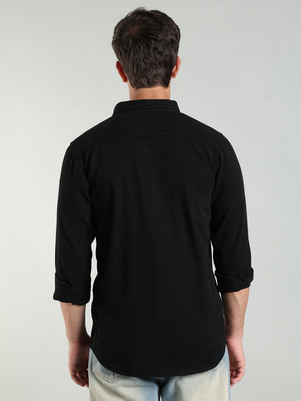 Black Cotton Shirt | Regular Fit