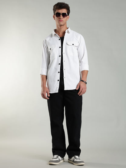White cotton Shirt | Regular Fit