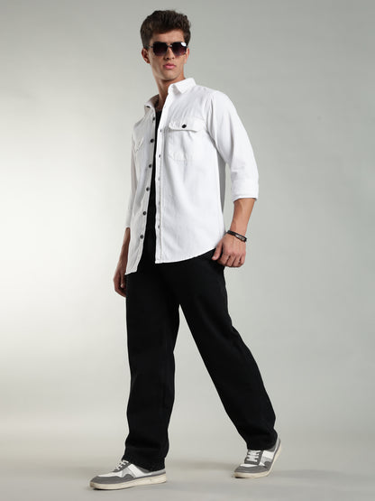 White cotton Shirt | Regular Fit