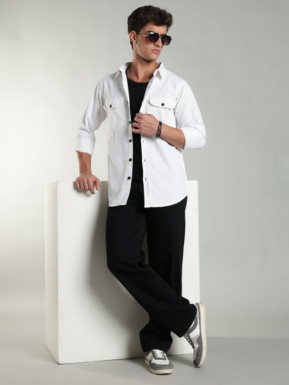 White cotton Shirt | Regular Fit