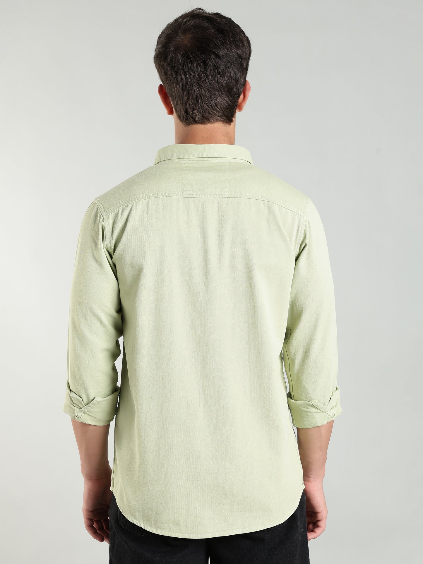 Mint Green Cotton Shirt | Regular Fit