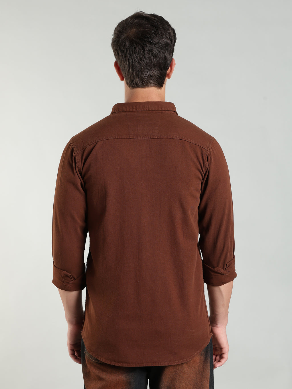 Brown Cotton Shirt | Regular Fit