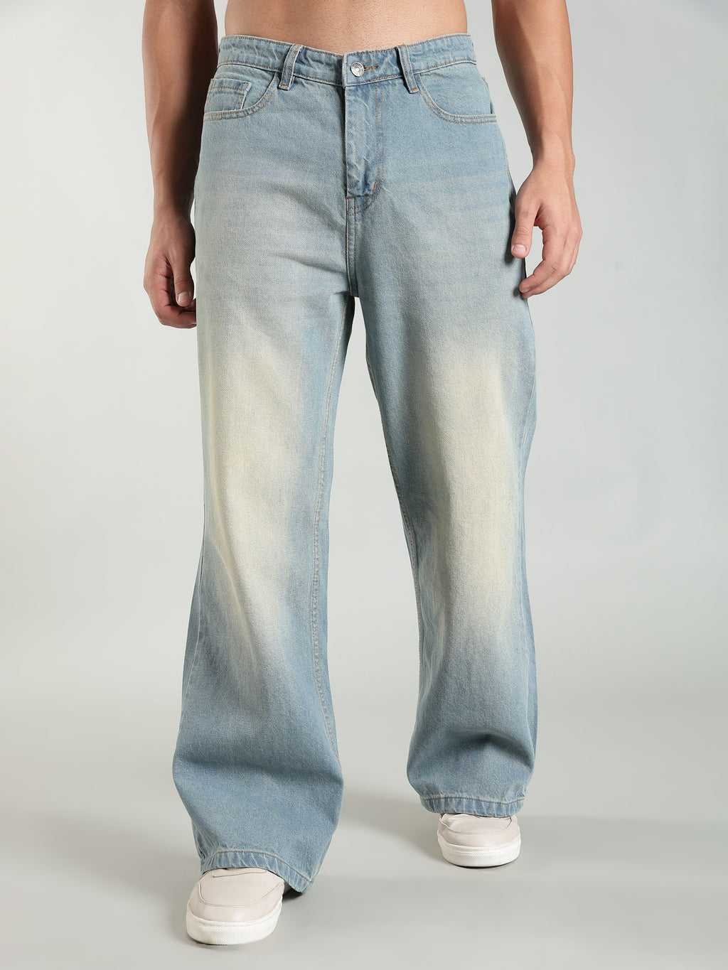 Vintage Washed Wide Leg Jeans