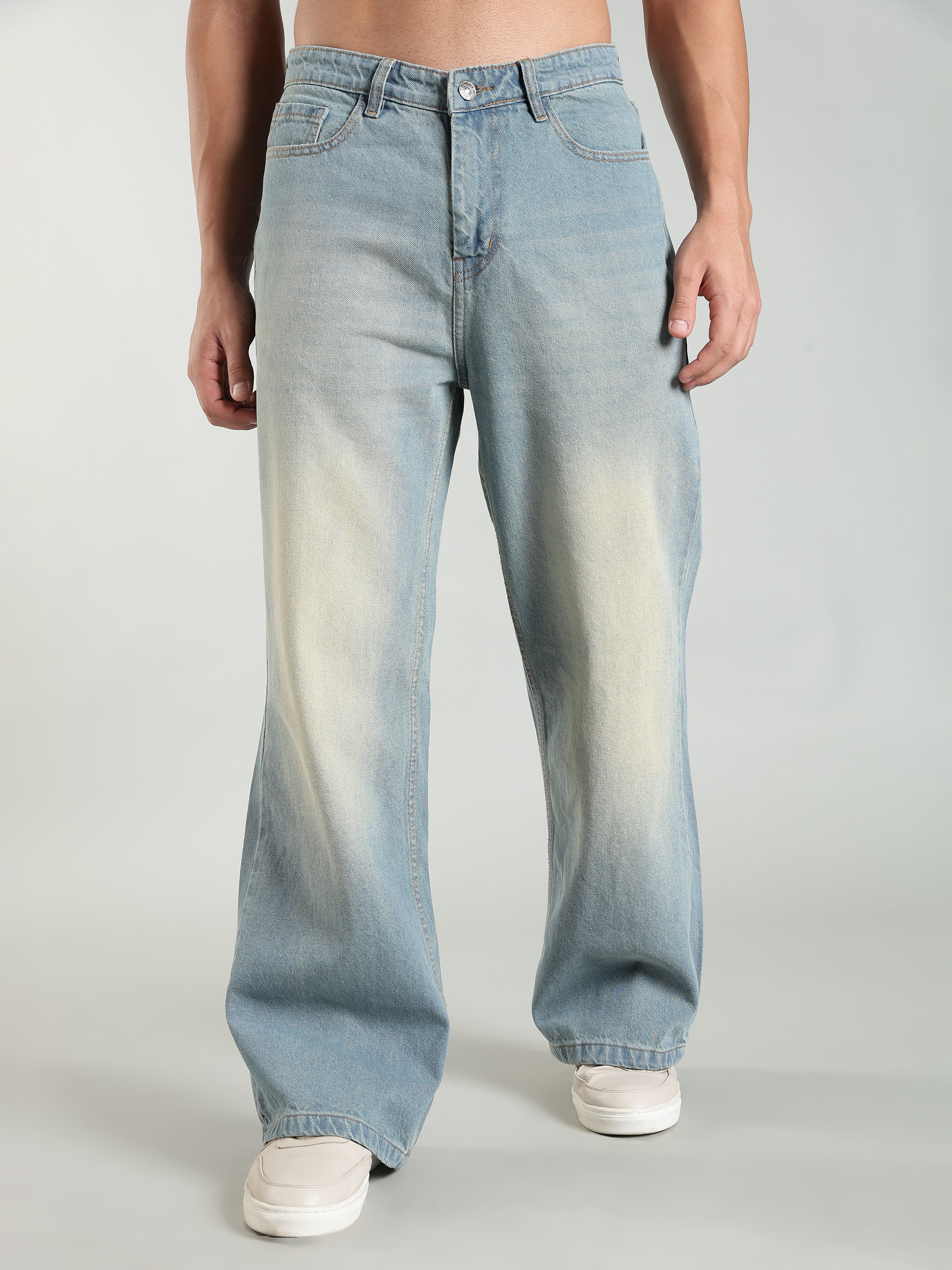 Vintage Washed Wide Leg Jeans