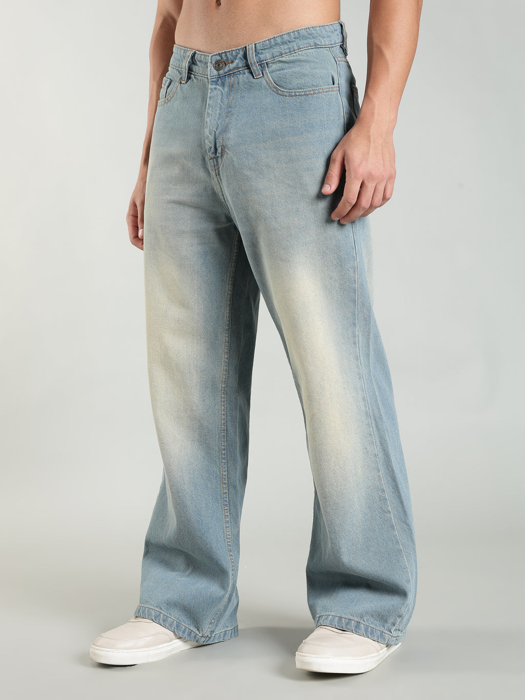 Vintage Washed Wide Leg Jeans