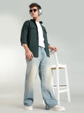 Vintage Washed Wide Leg Jeans