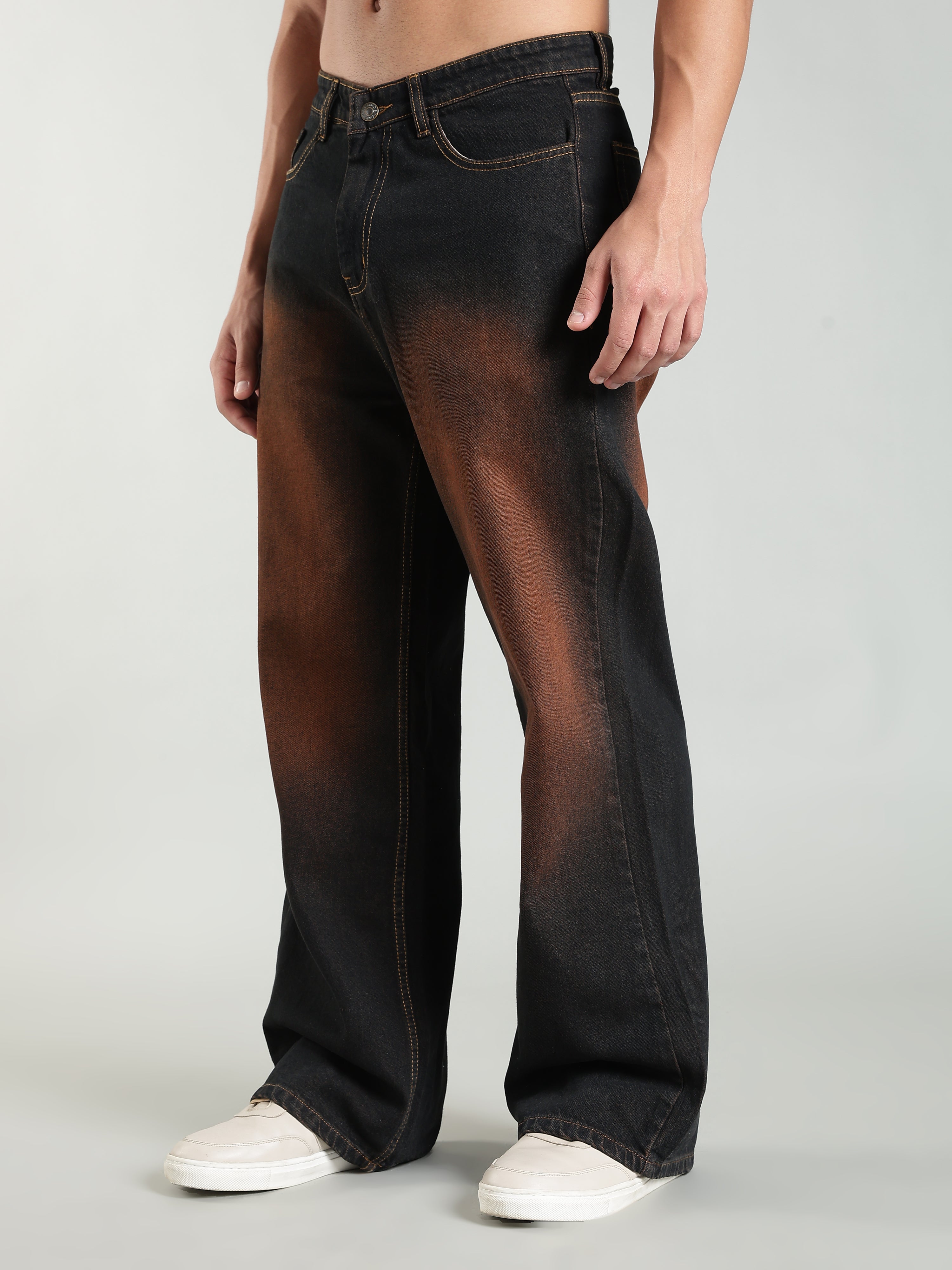Brown Wide Leg Jeans