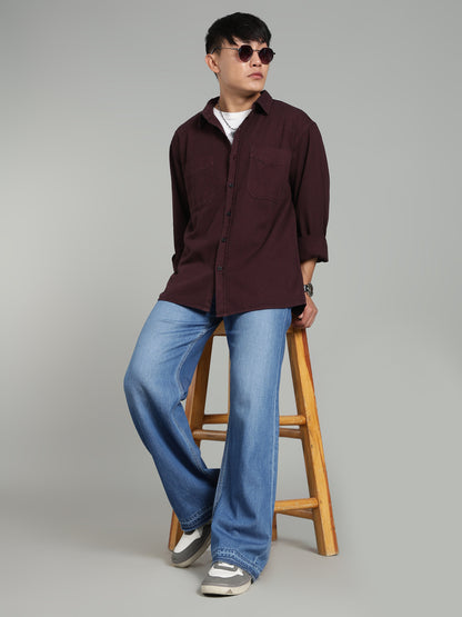 Coffee Brown Oversized/ Relax Fit Shirt