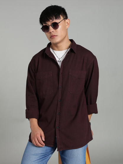 Coffee Brown Oversized/ Relax Fit Shirt