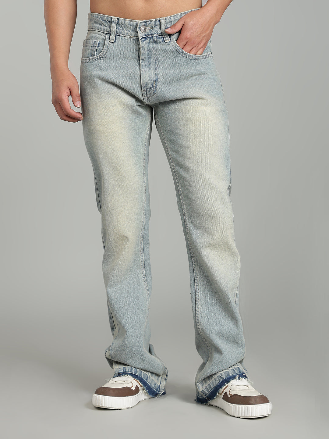 Vintage Washed Men's Flared Jeans