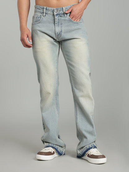 Vintage Washed Men's Flared Jeans