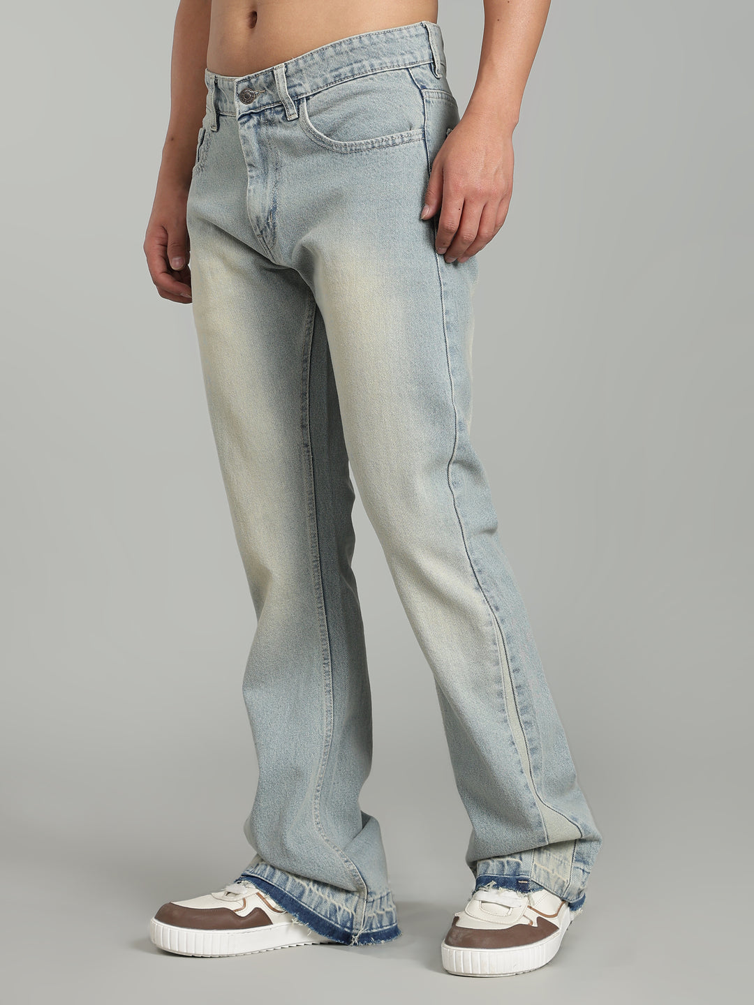 Vintage Washed Men's Flared Jeans