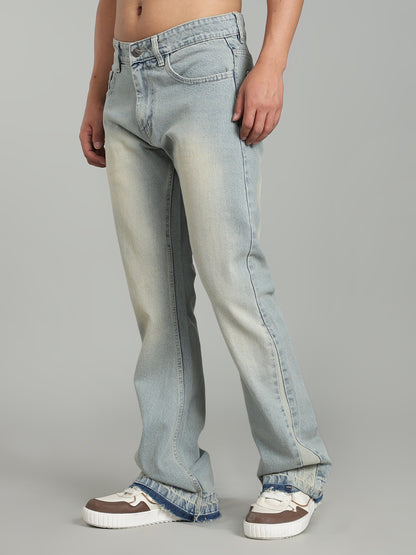 Vintage Washed Men's Flared Jeans