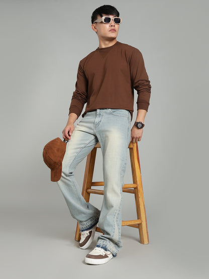 Vintage Washed Men's Flared Jeans