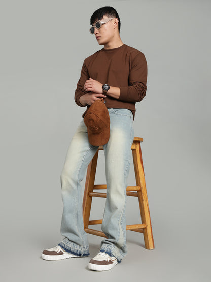 Vintage Washed Men's Flared Jeans