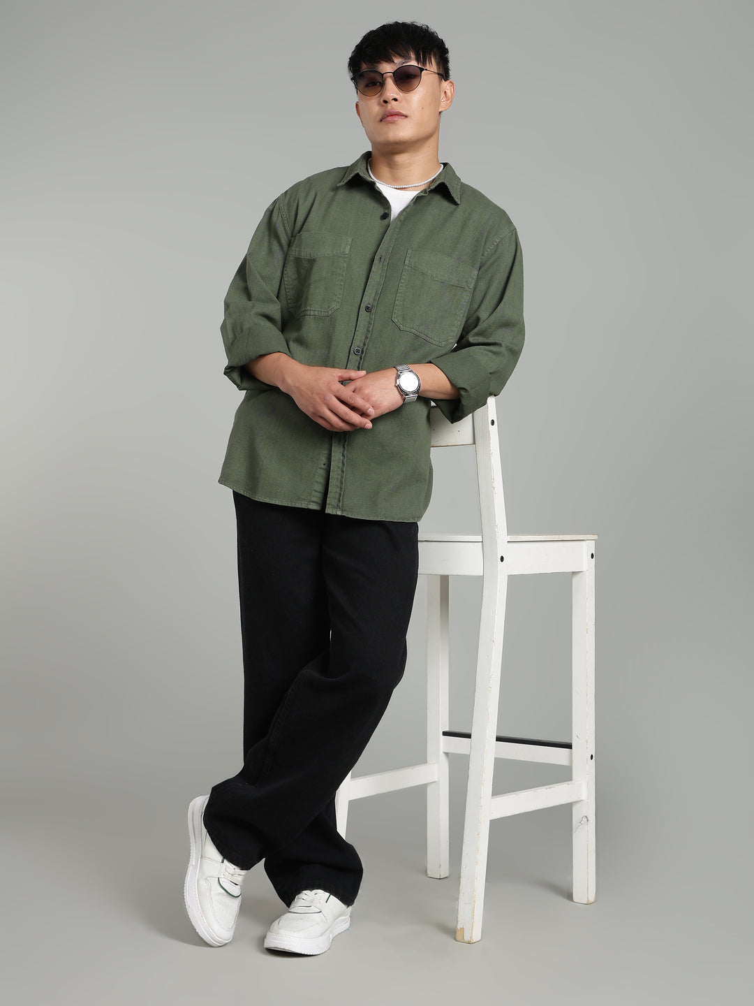 Dark Green Oversized/ Relax Fit Shirt