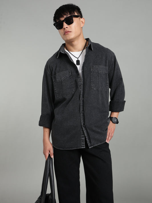 Charcoal washed Oversized/ Relax Fit Shirt