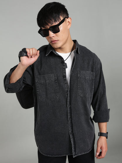 Charcoal washed Oversized/ Relax Fit Shirt