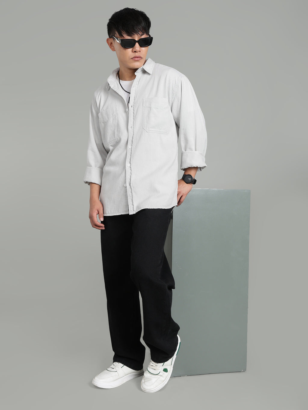 Ash Grey Oversized/ Relax Fit Shirt