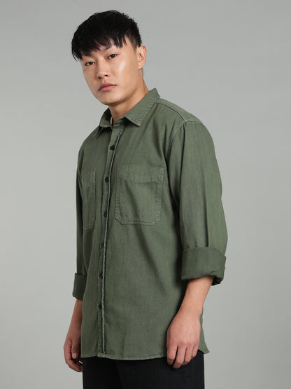 Dark Green Oversized/ Relax Fit Shirt