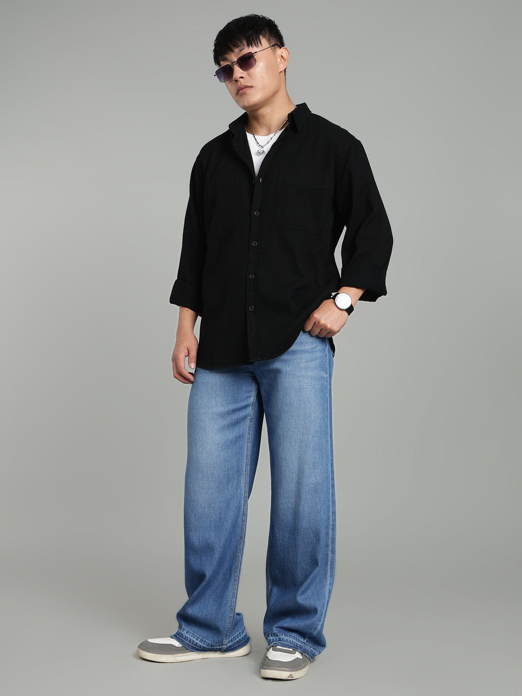 Black Oversized/ Relax Fit Shirt
