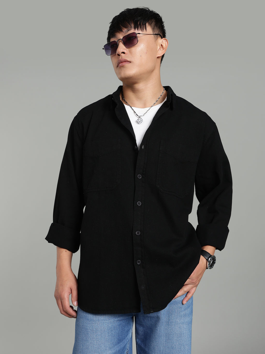 Black Oversized/ Relax Fit Shirt
