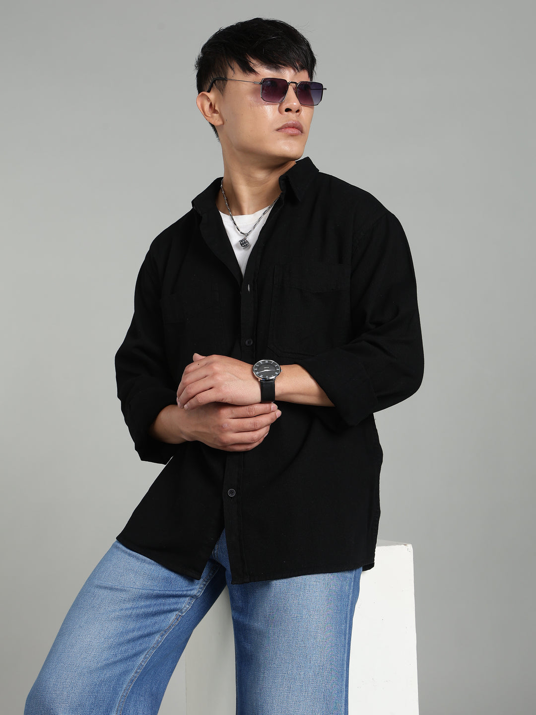 Black Oversized/ Relax Fit Shirt