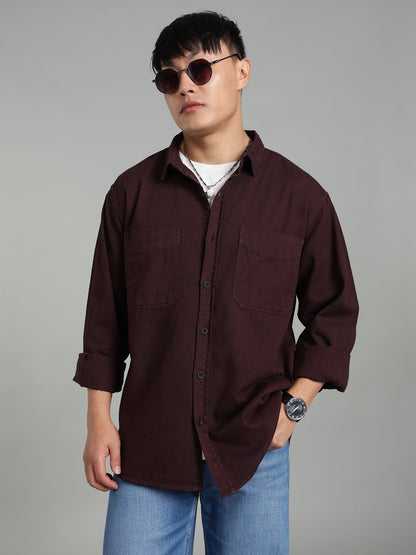 Coffee Brown Oversized/ Relax Fit Shirt
