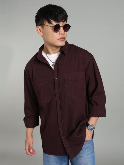 Coffee Brown Oversized/ Relax Fit Shirt
