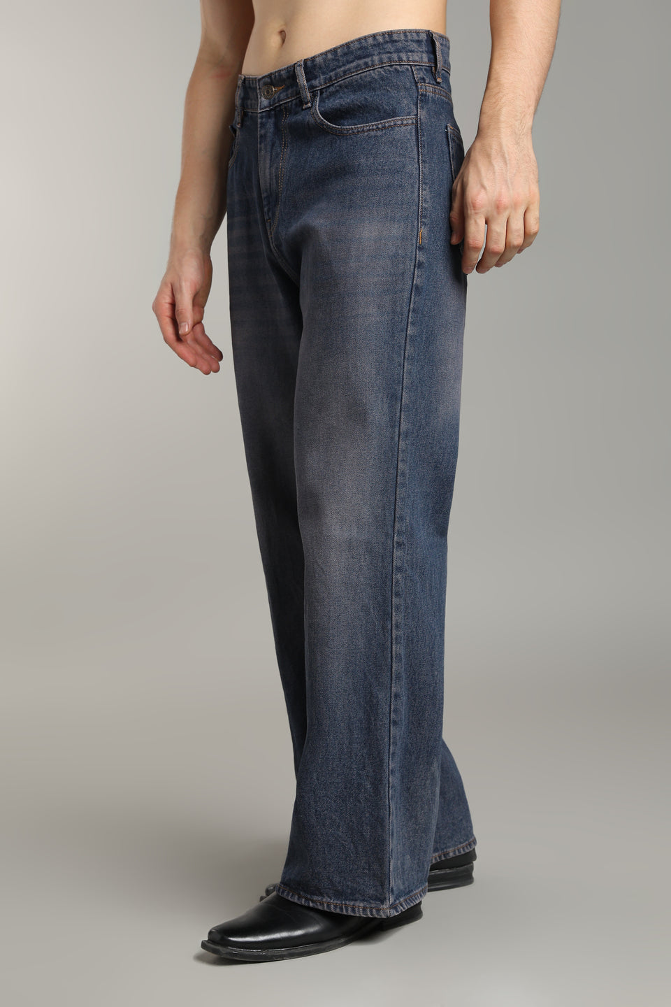 Indigo Brown Tint Wide Leg Jeans