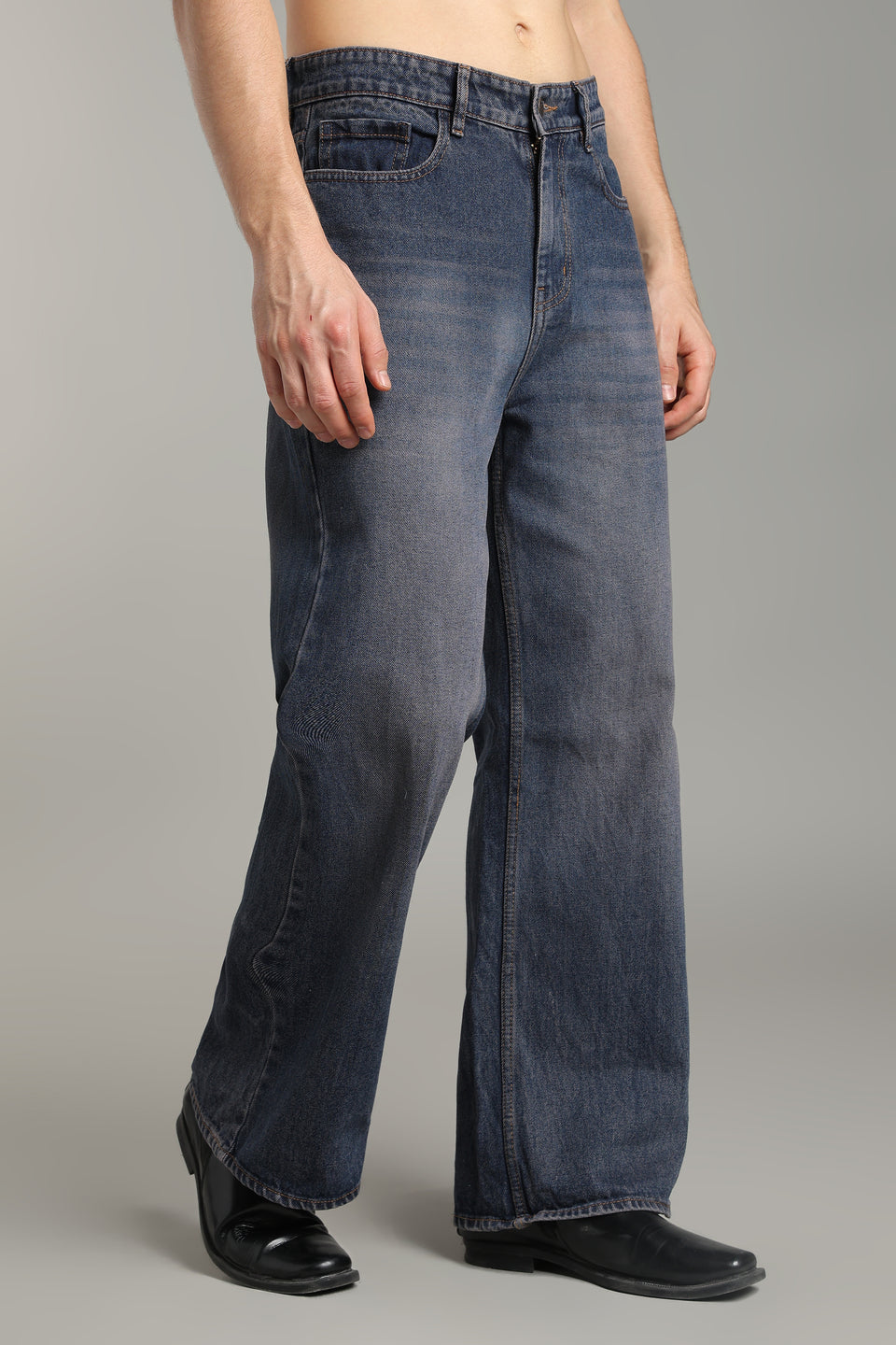 Indigo Brown Tint Wide Leg Jeans