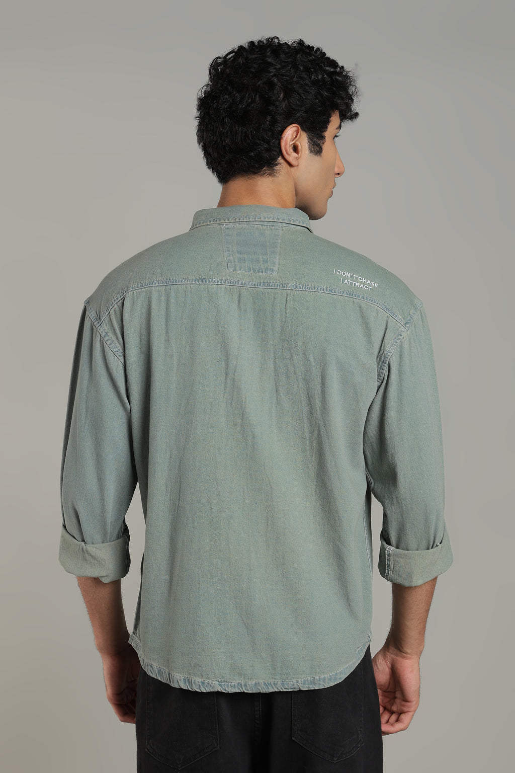 Washed Utility Denim Shirt | Mid Blue